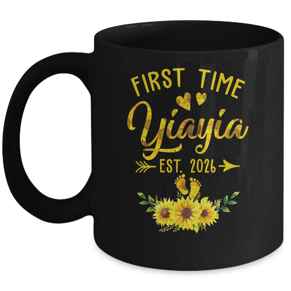 First Time Yiayia Est 2026 Sunflower Promoted To Yiayia Mug | siriusteestore