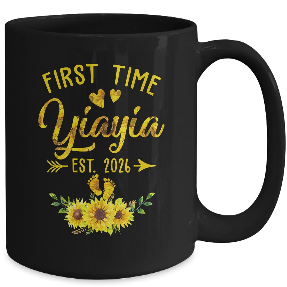 First Time Yiayia Est 2026 Sunflower Promoted To Yiayia Mug | siriusteestore