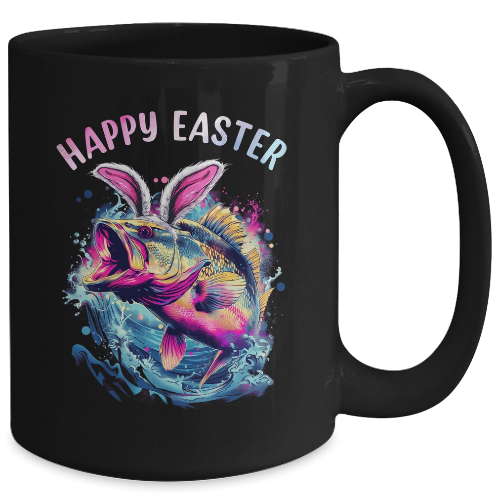 Fisherman Bunny Ears Funny Fish Easter Holiday Eggs Fishing Mug | siriusteestore