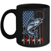 Fishing American Flag Vintage USA Bass Fisherman Mug | siriusteestore