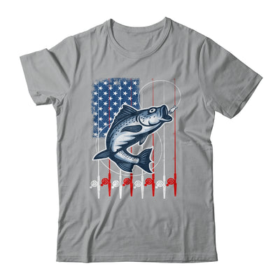 Fishing American Flag Vintage USA Bass Fisherman Shirt & Hoodie | siriusteestore