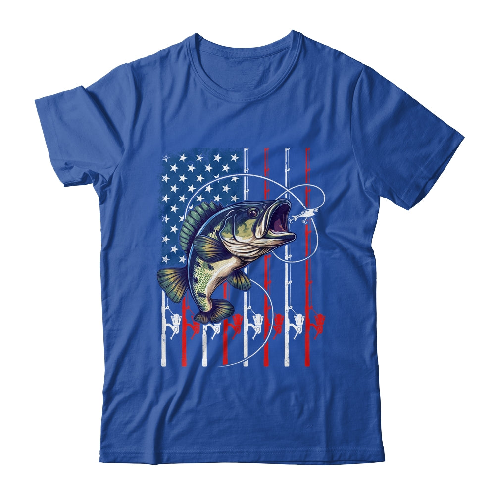 Fishing Art For Men Women American Flag USA Fishing Lover Shirt & Hoodie | siriusteestore