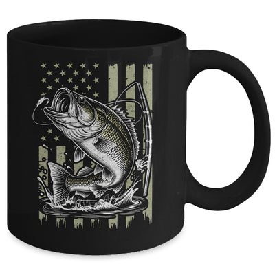 Fishing Camo Bass Fish American Flag Boy Men Fisherman Mug | siriusteestore