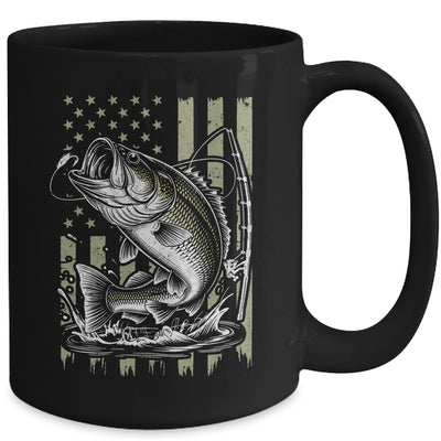 Fishing Camo Bass Fish American Flag Boy Men Fisherman Mug | siriusteestore
