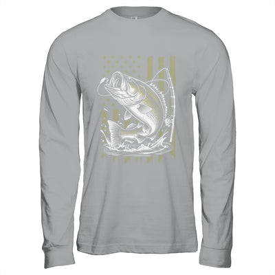 Fishing Camo Bass Fish American Flag Boy Men Fisherman Shirt & Hoodie | siriusteestore