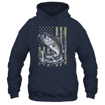 Fishing Camo Bass Fish American Flag Boy Men Fisherman Shirt & Hoodie | siriusteestore