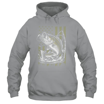 Fishing Camo Bass Fish American Flag Boy Men Fisherman Shirt & Hoodie | siriusteestore