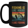 Fishing Is Like Boobs I Like Fishing Design Fisherman Men Mug | siriusteestore