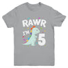 Five Rawr I'm 5 Years Old T Rex Dinosaur 5th Birthday Boys Youth Shirt | siriusteestore