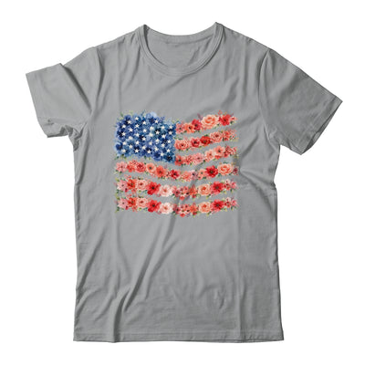 Floral American Flag Flowers Wildflowers 4Th Of July Shirt & Tank Top | siriusteestore