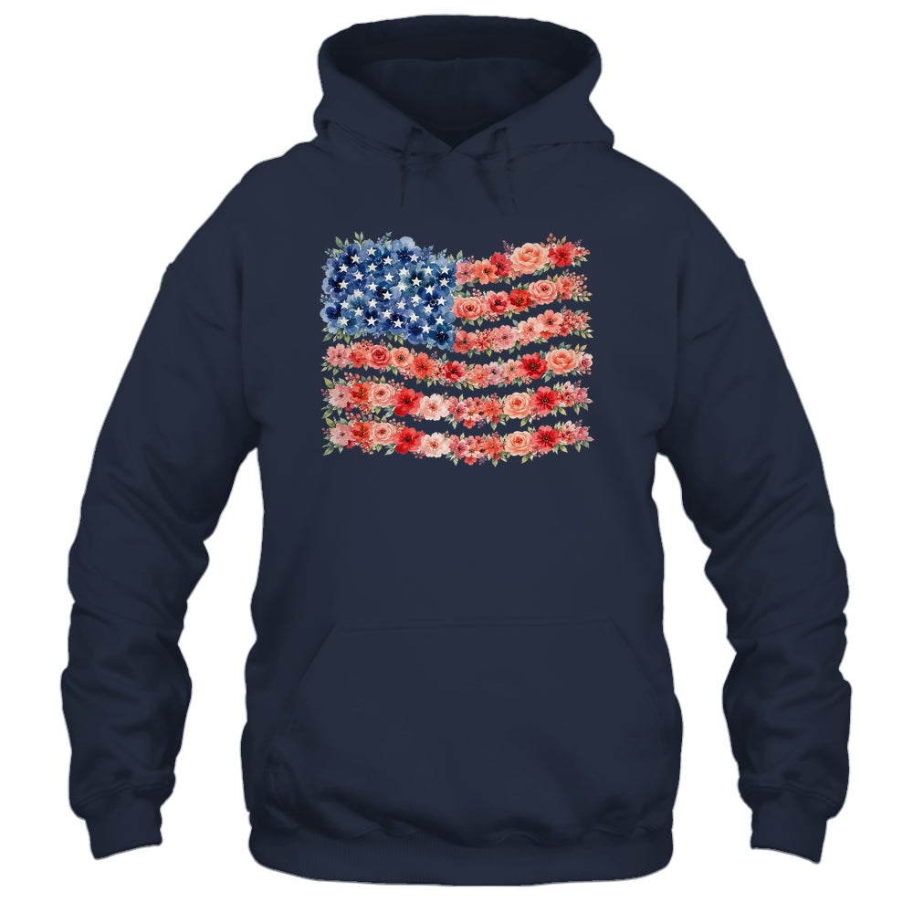 Floral American Flag Flowers Wildflowers 4Th Of July Shirt & Tank Top | siriusteestore