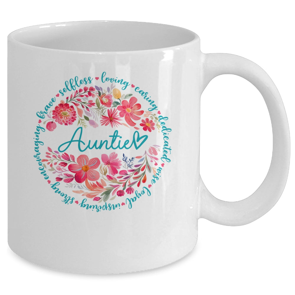Floral Auntie Mothers Day Gardener Cute Wildflowers Women Mug | siriusteestore