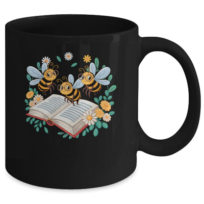 Floral Bee Reading Book Wildflower Bookish Librarian Bookworm Mug | siriusteestore