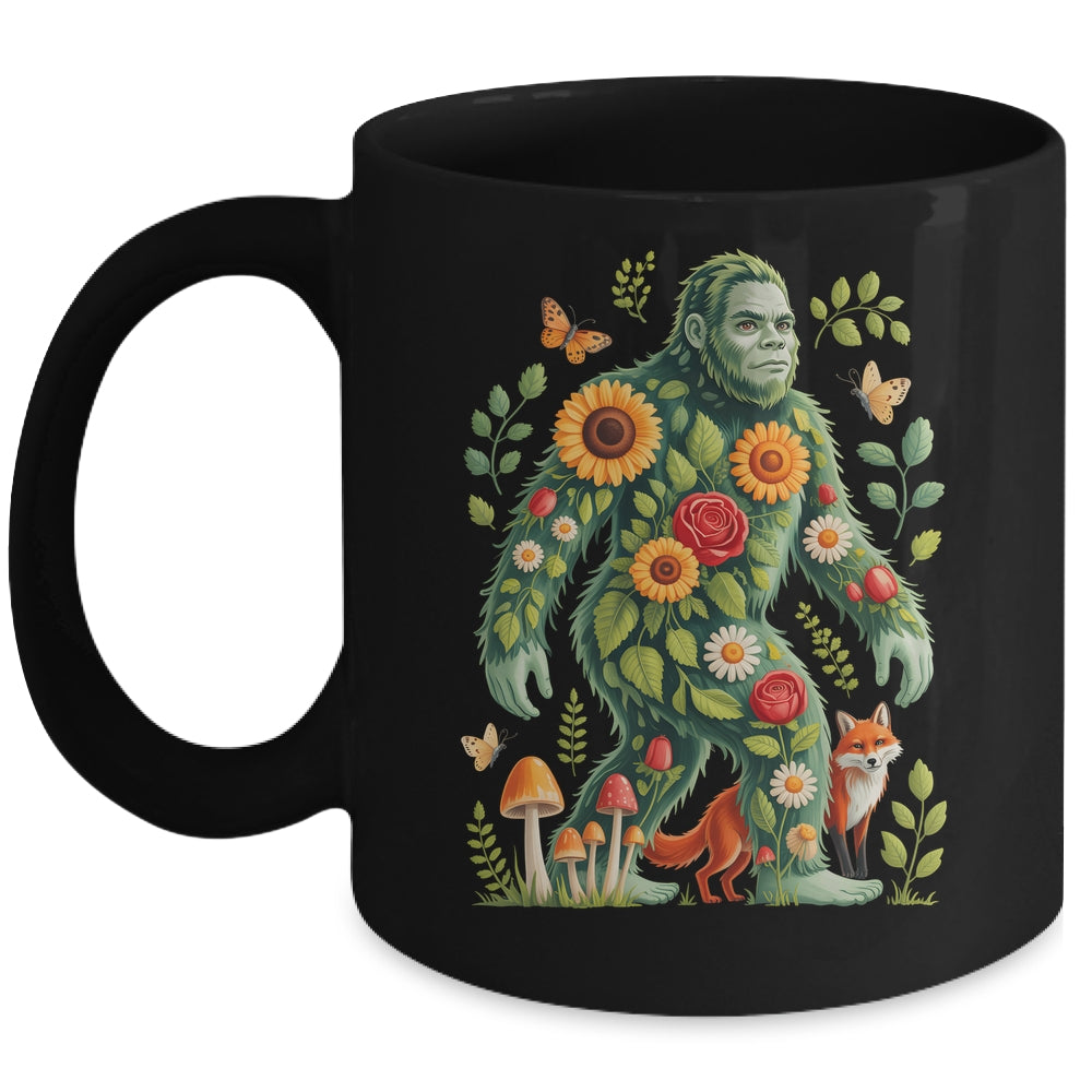 Floral Bigfoot Cottagecore Botanical Nature Lover Fairycore Mug | siriusteestore