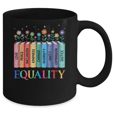 Floral Book Equality Human Rights Social Justice Peace Love Mug | siriusteestore