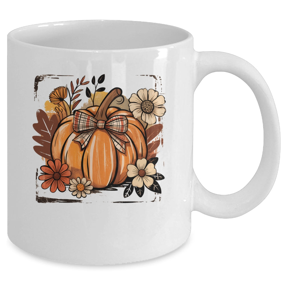 Floral Fall Pumpki Boho Pumpkin Coquette Vintage Autumn Mug | siriusteestore