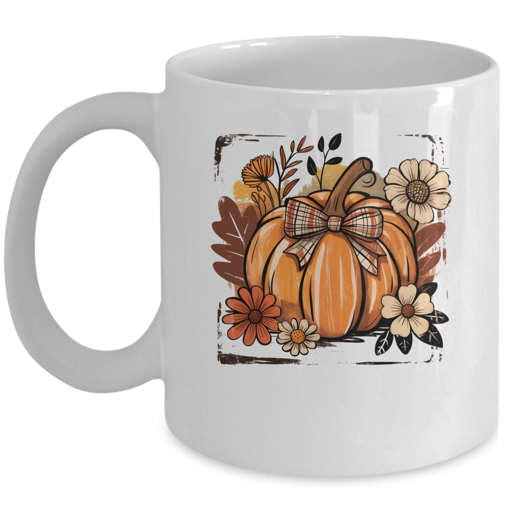 Floral Fall Pumpki Boho Pumpkin Coquette Vintage Autumn Mug | siriusteestore