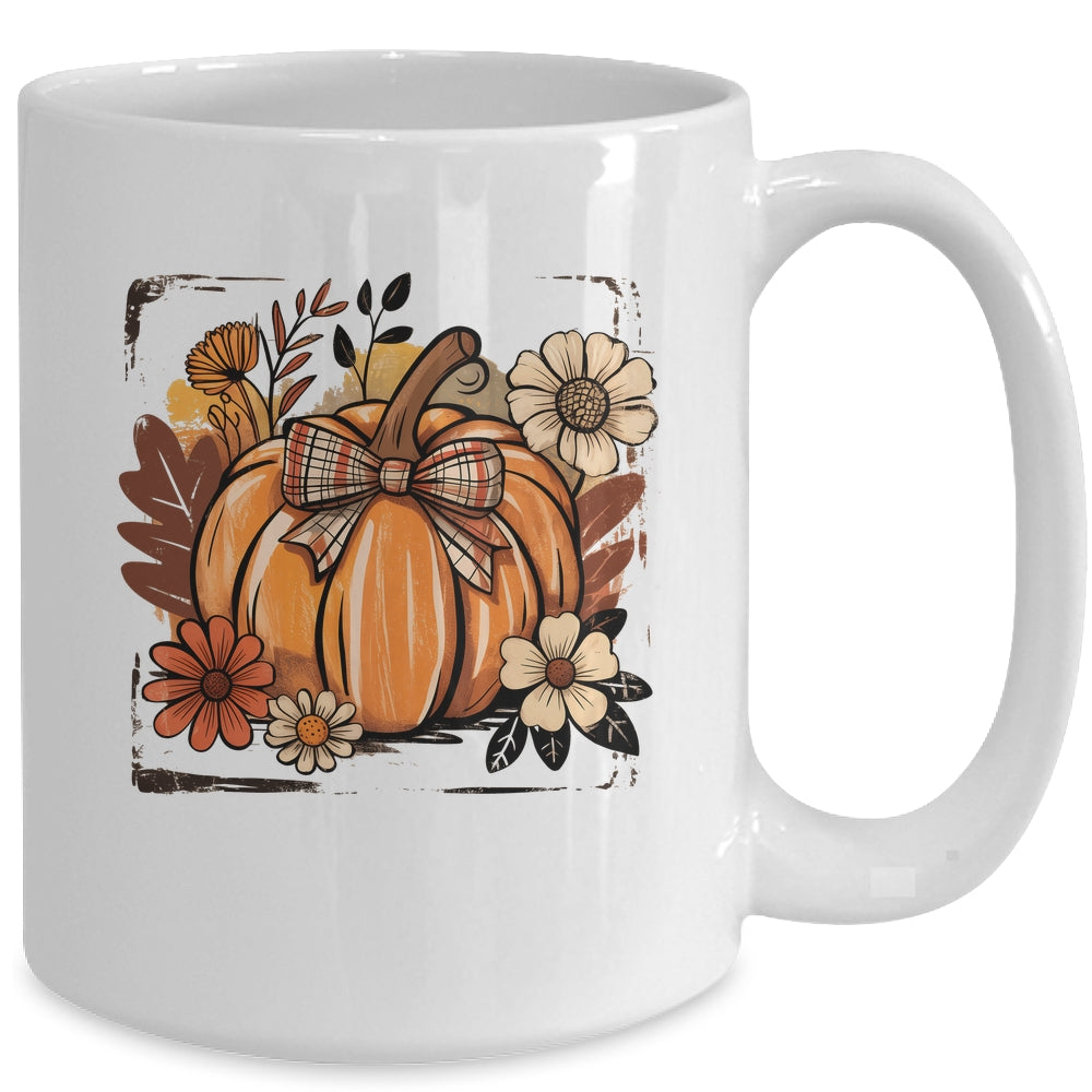 Floral Fall Pumpki Boho Pumpkin Coquette Vintage Autumn Mug | siriusteestore