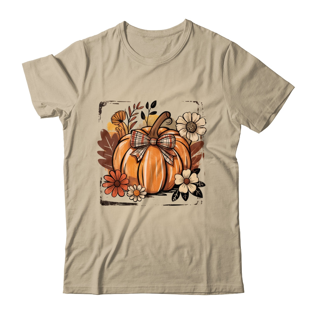 Floral Fall Pumpki Boho Pumpkin Coquette Vintage Autumn Shirt & Sweatshirt | siriusteestore