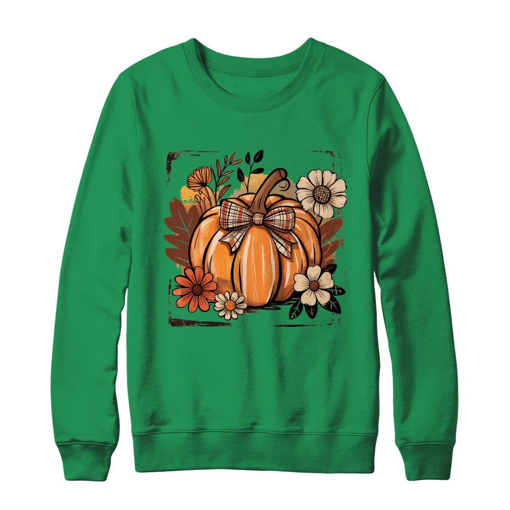 Floral Fall Pumpki Boho Pumpkin Coquette Vintage Autumn Shirt & Sweatshirt | siriusteestore