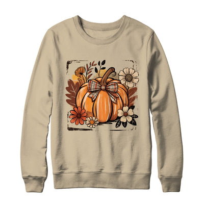 Floral Fall Pumpki Boho Pumpkin Coquette Vintage Autumn Shirt & Sweatshirt | siriusteestore