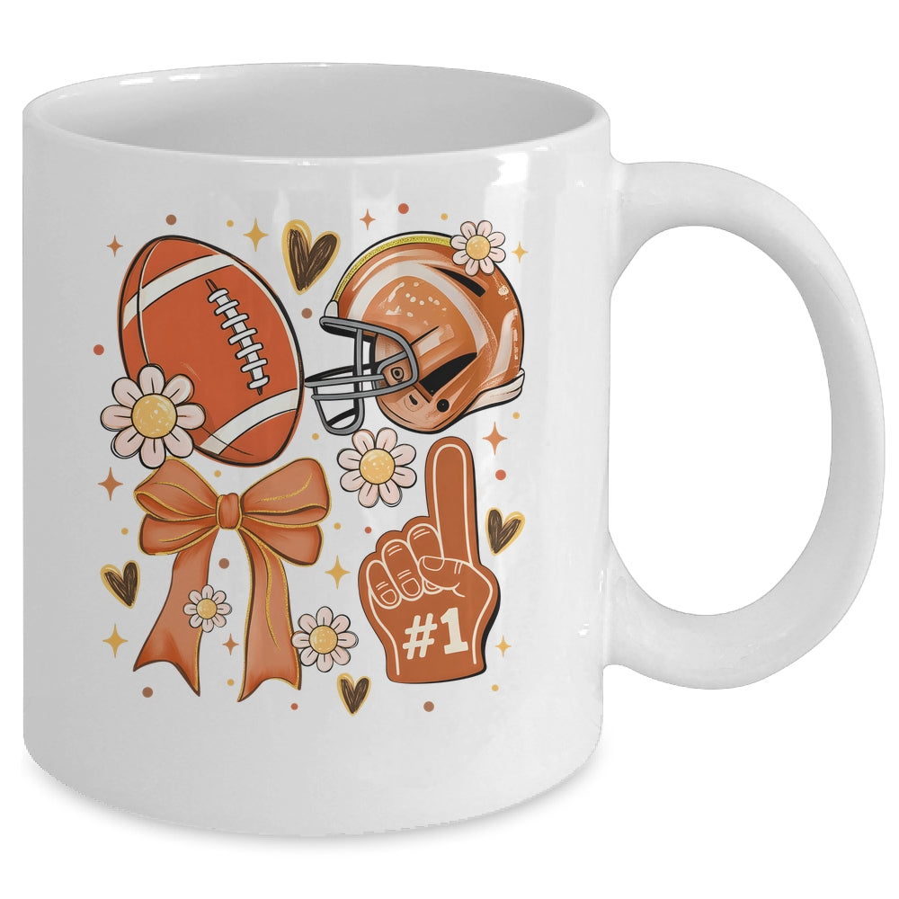 Floral Football Coquette Game Day Football Mama Mom Women Mug | siriusteestore