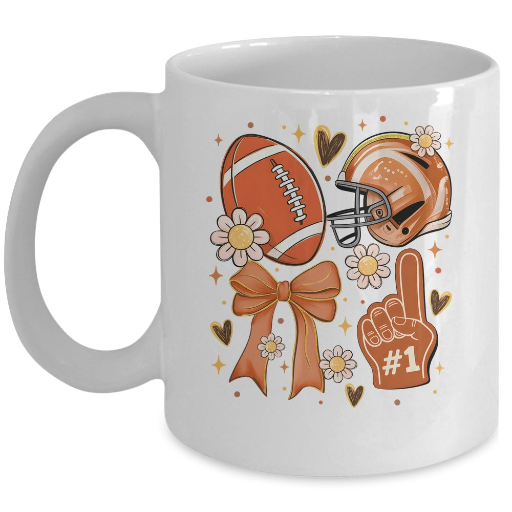 Floral Football Coquette Game Day Football Mama Mom Women Mug | siriusteestore