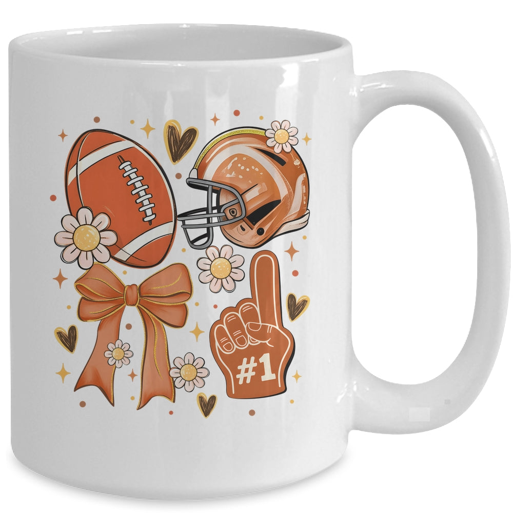 Floral Football Coquette Game Day Football Mama Mom Women Mug | siriusteestore