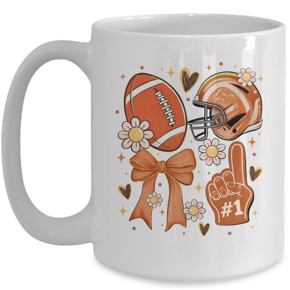 Floral Football Coquette Game Day Football Mama Mom Women Mug | siriusteestore