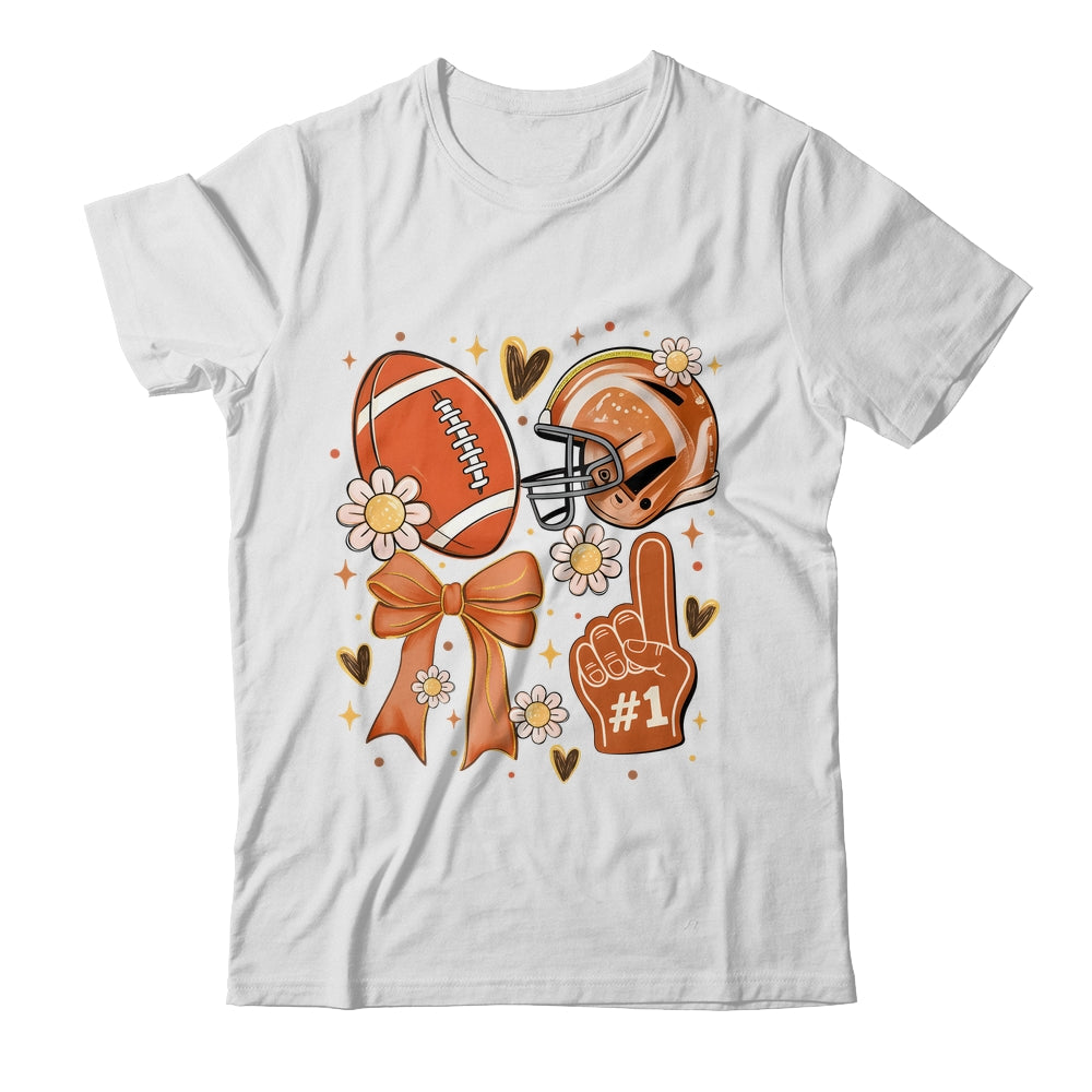 Floral Football Coquette Game Day Football Mama Mom Women Shirt & Tank Top | siriusteestore