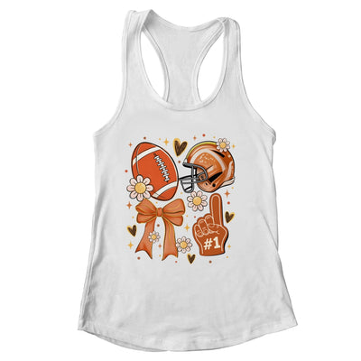 Floral Football Coquette Game Day Football Mama Mom Women Shirt & Tank Top | siriusteestore