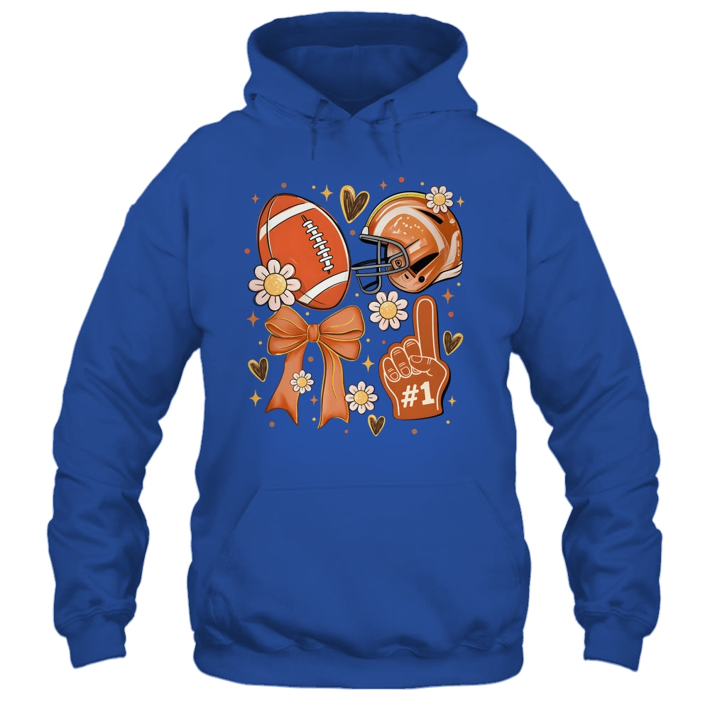 Floral Football Coquette Game Day Football Mama Mom Women Shirt & Tank Top | siriusteestore