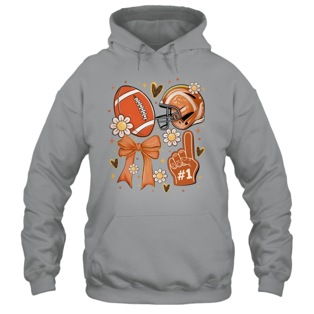 Floral Football Coquette Game Day Football Mama Mom Women Shirt & Tank Top | siriusteestore