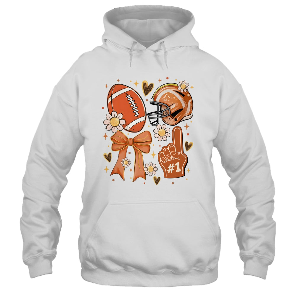 Floral Football Coquette Game Day Football Mama Mom Women Shirt & Tank Top | siriusteestore