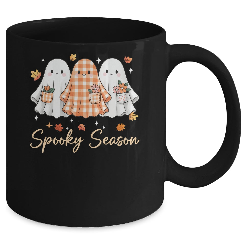 Floral Ghost Patchwork Fall Autumn Spooky Season Halloween Mug | siriusteestore