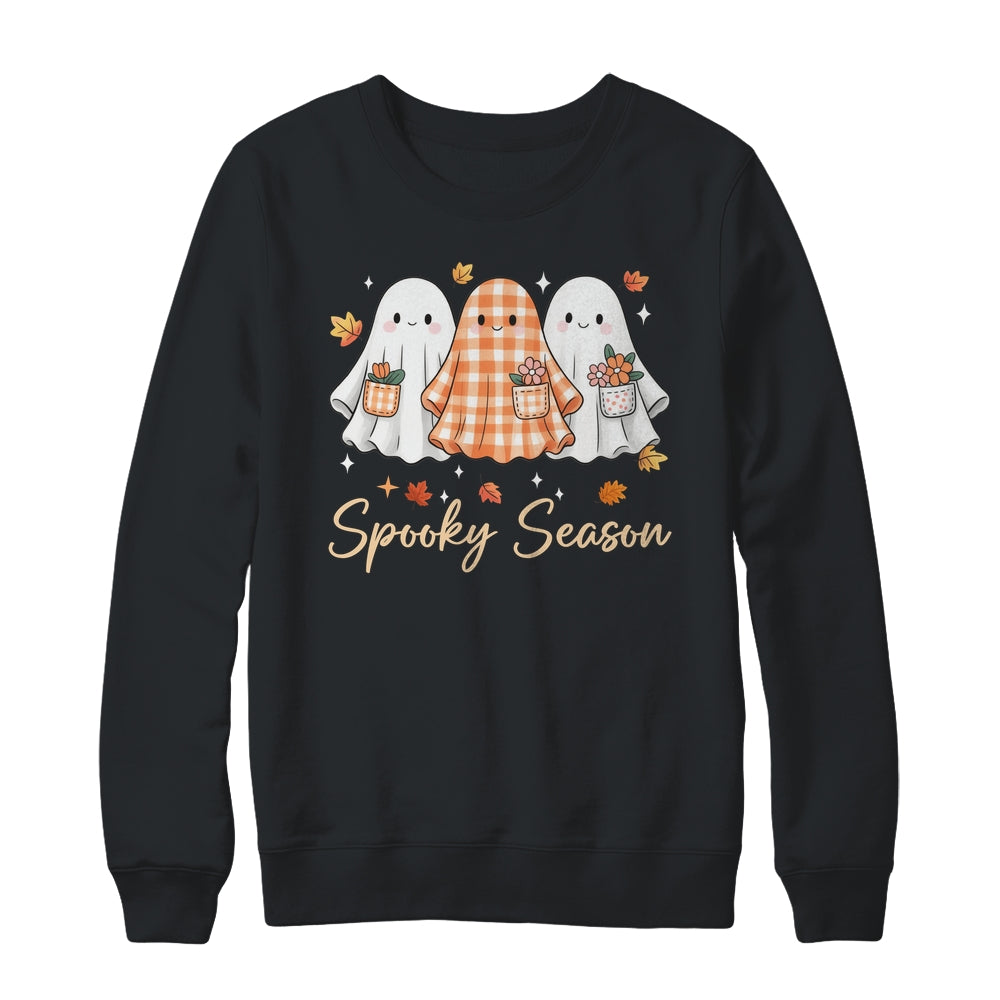 Floral Ghost Patchwork Fall Autumn Spooky Season Halloween Shirt & Sweatshirt | siriusteestore