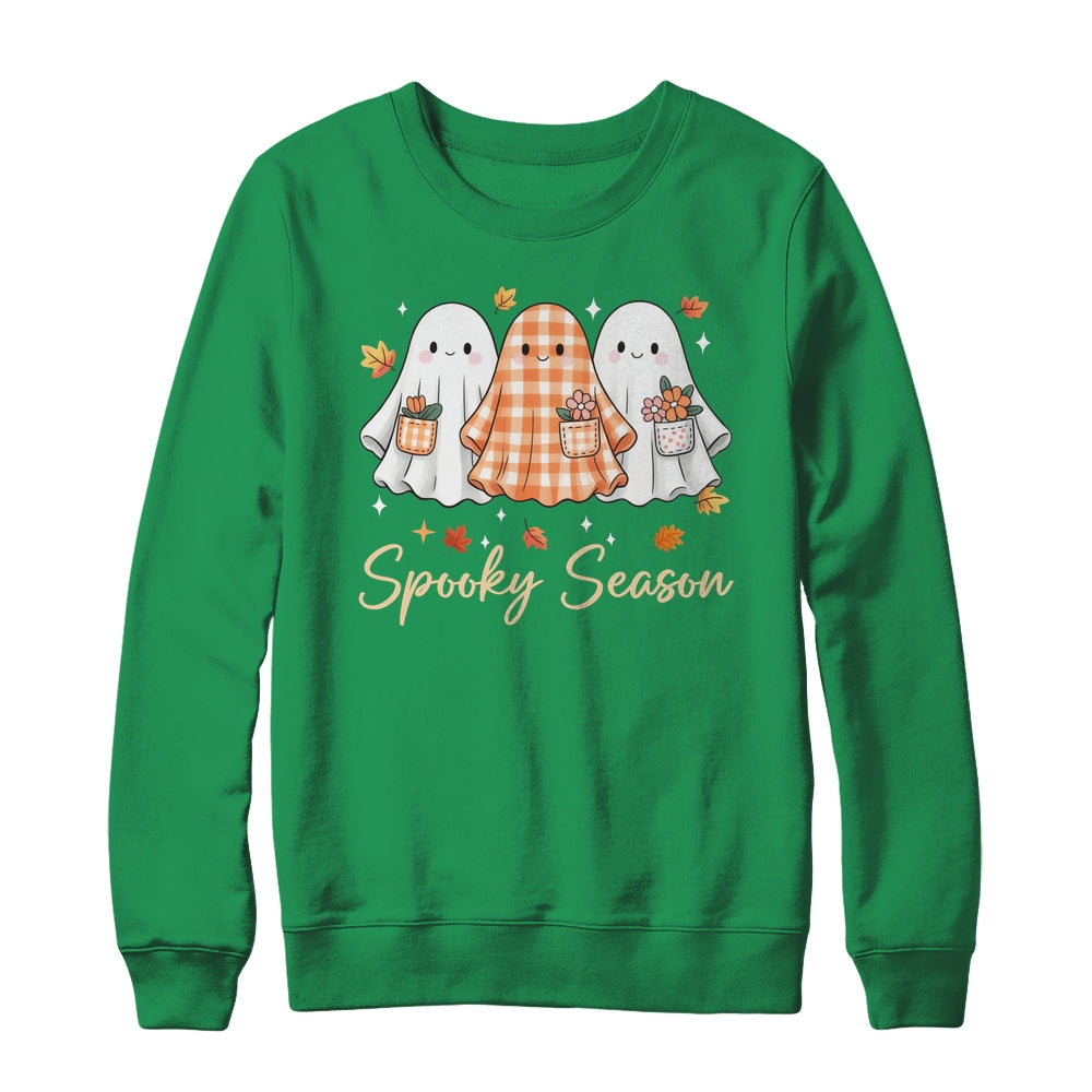 Floral Ghost Patchwork Fall Autumn Spooky Season Halloween Shirt & Sweatshirt | siriusteestore