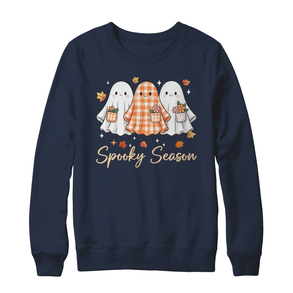 Floral Ghost Patchwork Fall Autumn Spooky Season Halloween Shirt & Sweatshirt | siriusteestore