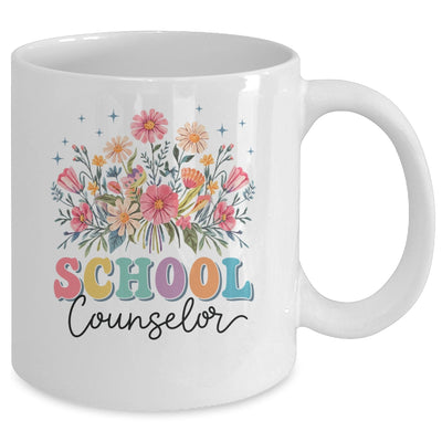 Floral Groovy Wildflower School Counselor Staff Women Retro Mug | siriusteestore