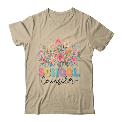 Floral Groovy Wildflower School Counselor Staff Women Retro Shirt & Tank Top | siriusteestore