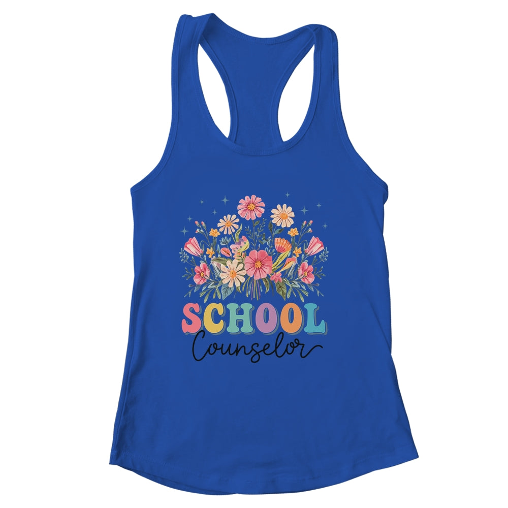 Floral Groovy Wildflower School Counselor Staff Women Retro Shirt & Tank Top | siriusteestore