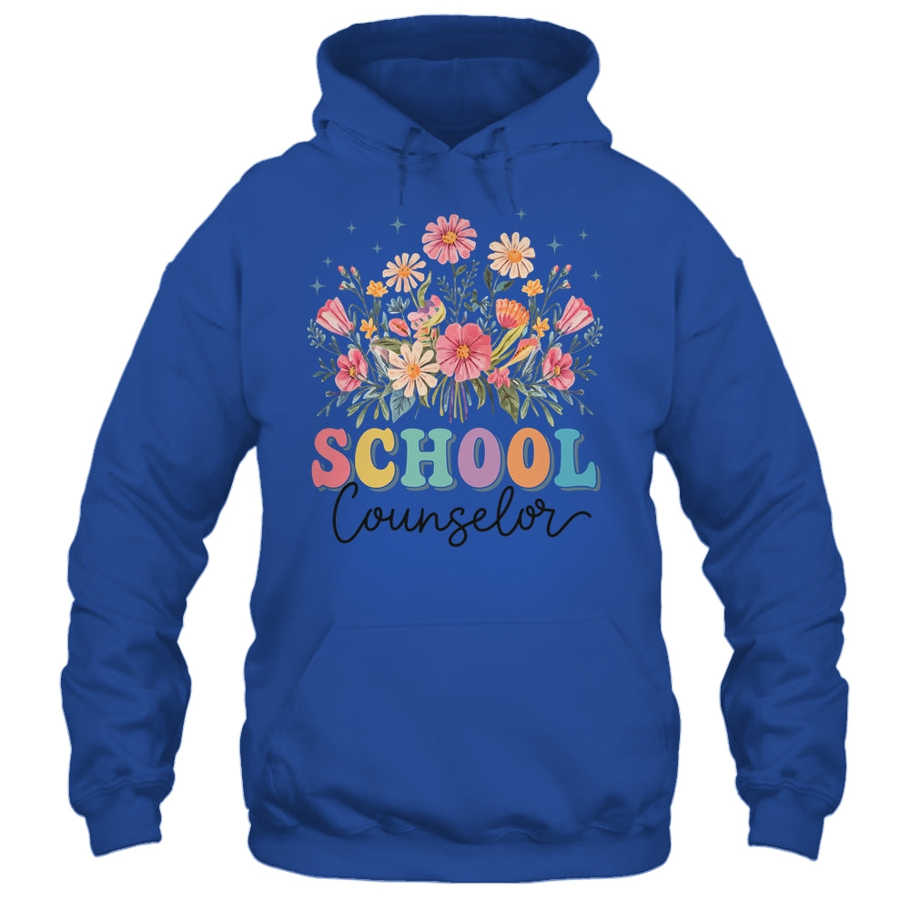 Floral Groovy Wildflower School Counselor Staff Women Retro Shirt & Tank Top | siriusteestore