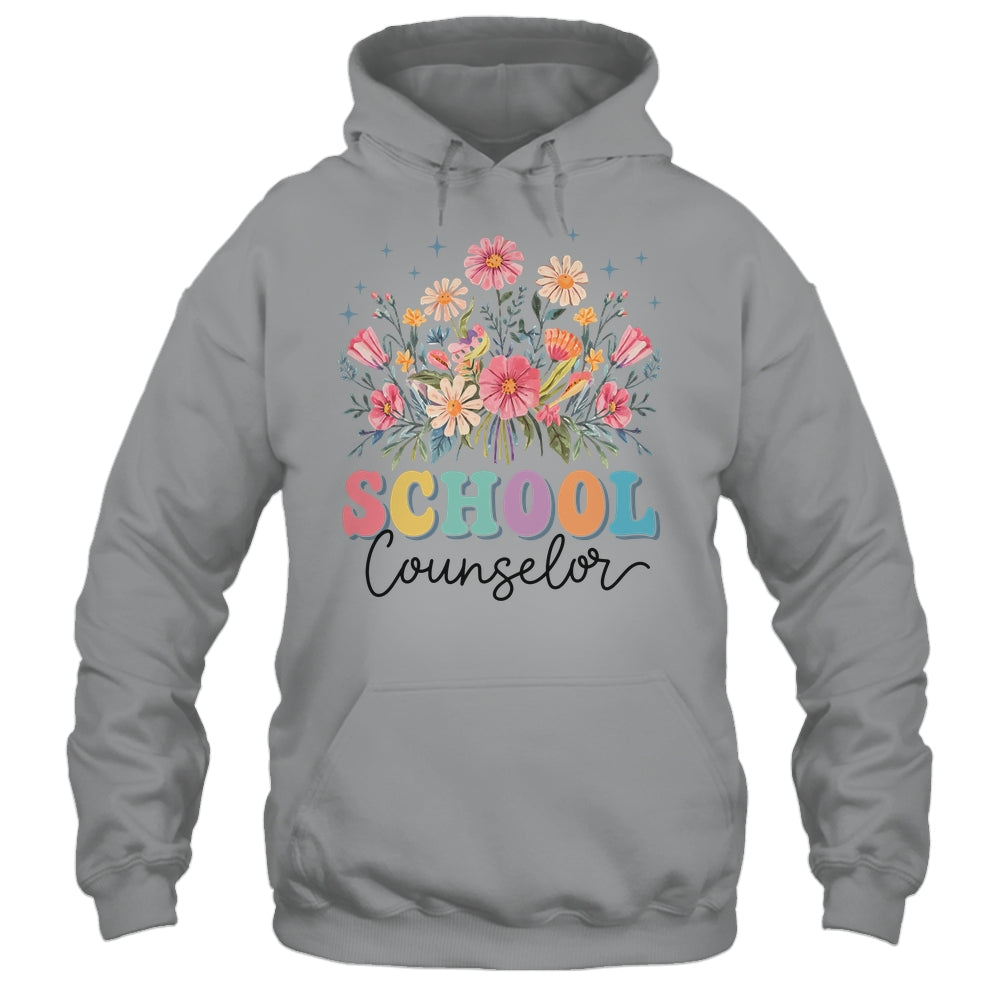 Floral Groovy Wildflower School Counselor Staff Women Retro Shirt & Tank Top | siriusteestore