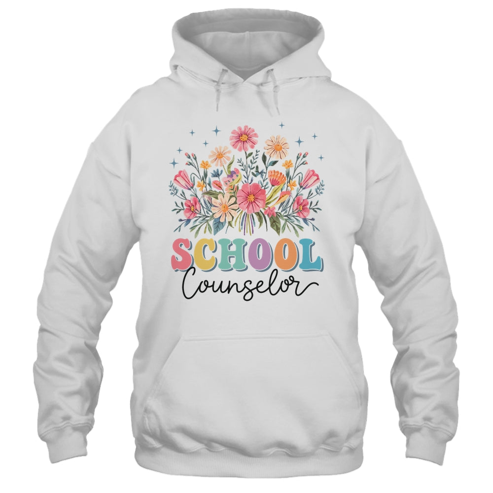 Floral Groovy Wildflower School Counselor Staff Women Retro Shirt & Tank Top | siriusteestore