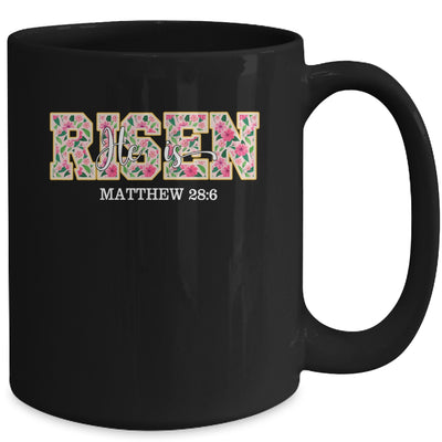 Floral He Is Risen Matthew 28:6 Vintage Easter Christian Mug | siriusteestore