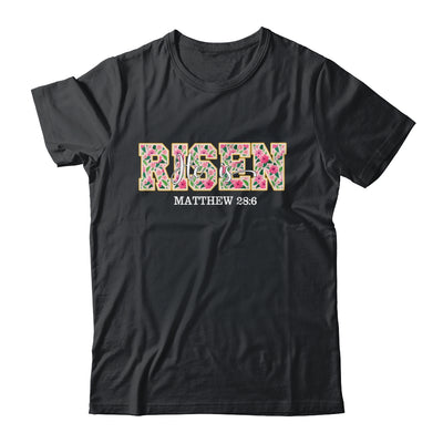 Floral He Is Risen Matthew 28:6 Vintage Easter Christian Shirt & Hoodie | siriusteestore