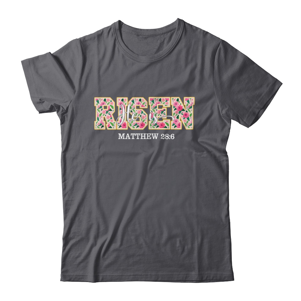 Floral He Is Risen Matthew 28:6 Vintage Easter Christian Shirt & Hoodie | siriusteestore