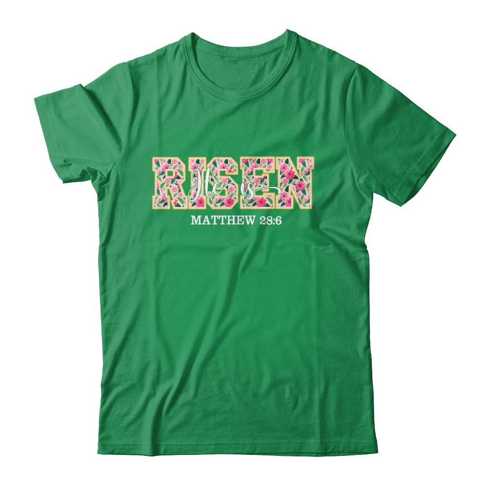 Floral He Is Risen Matthew 28:6 Vintage Easter Christian Shirt & Hoodie | siriusteestore