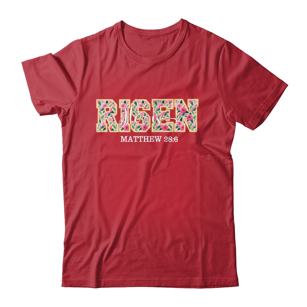 Floral He Is Risen Matthew 28:6 Vintage Easter Christian Shirt & Hoodie | siriusteestore