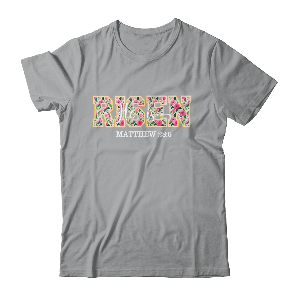Floral He Is Risen Matthew 28:6 Vintage Easter Christian Shirt & Hoodie | siriusteestore